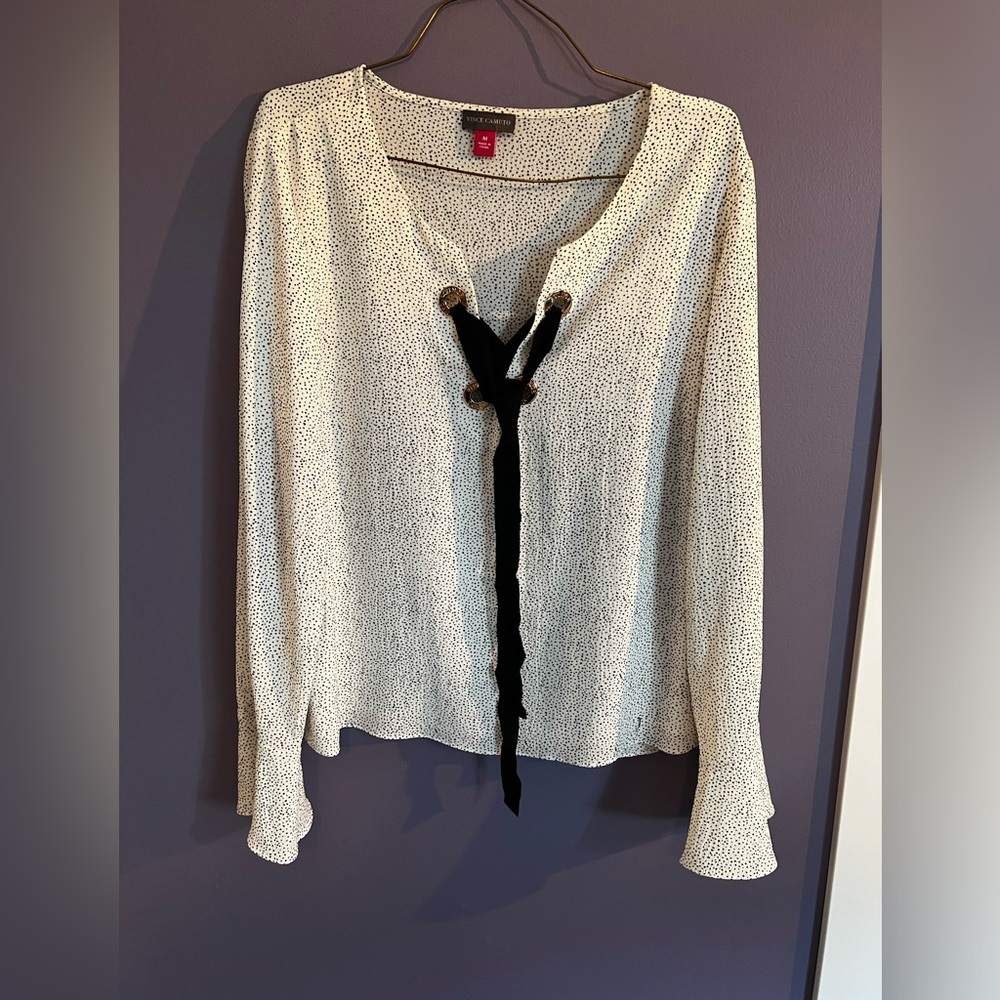 Flare Sleeve Blouse with Ribbon